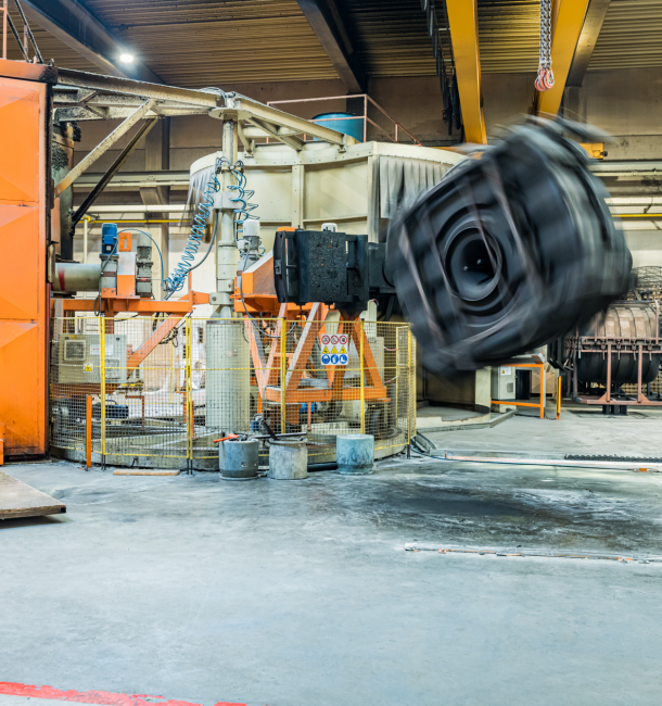 Het modern machinepark van Rotech voor rotatiegieten